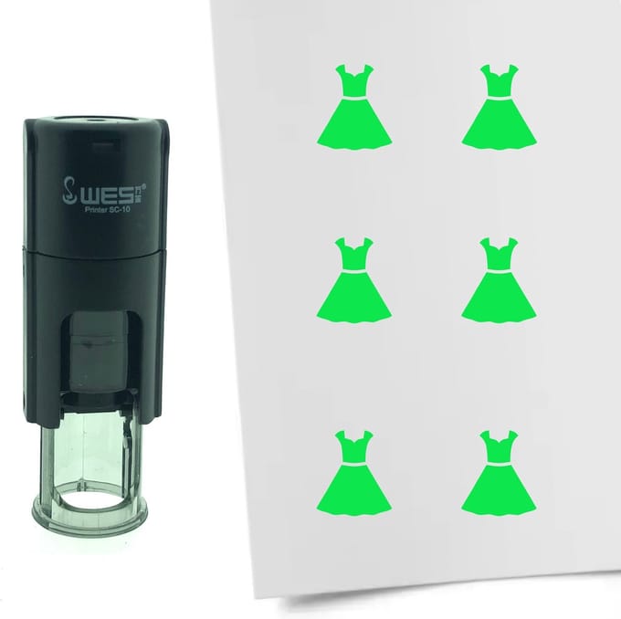 CombiCraft Stempel Jurk 10mm rond - Groene inkt
