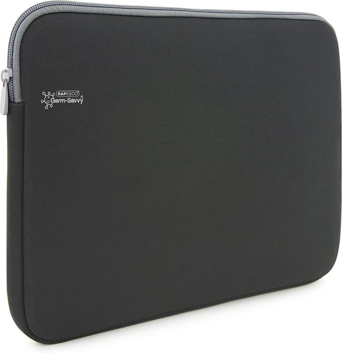 Antibacteriële 15,6" Laptophoes - Zwart - Neopreen Bescherming tegen Bacteriën