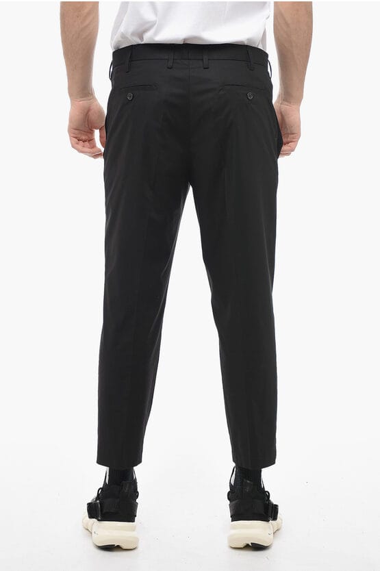 JAMIE-broek met normale taille en slanke pasvorm in zwart