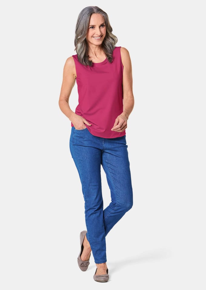 Verzorgd topje dat mooi in model blijft - pink van Goldner Fashion