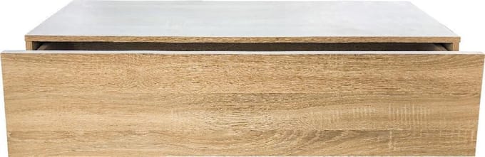 Zwevend halkastje - hangende dressoir kast - 100 cm breed - lichtbruin