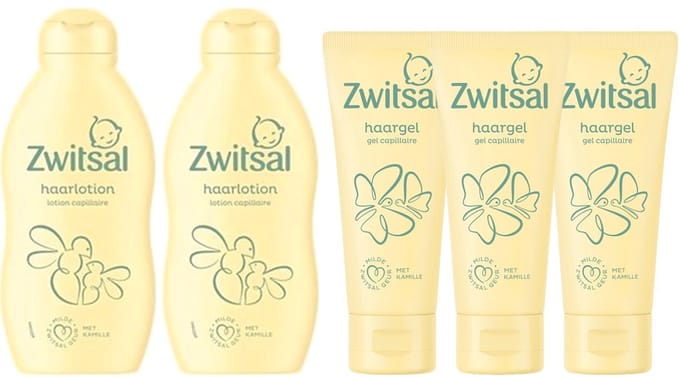 Zwitsal Combi Pakkket - 2 x Haarlotion 200 ml & 3 x Haargel Baby