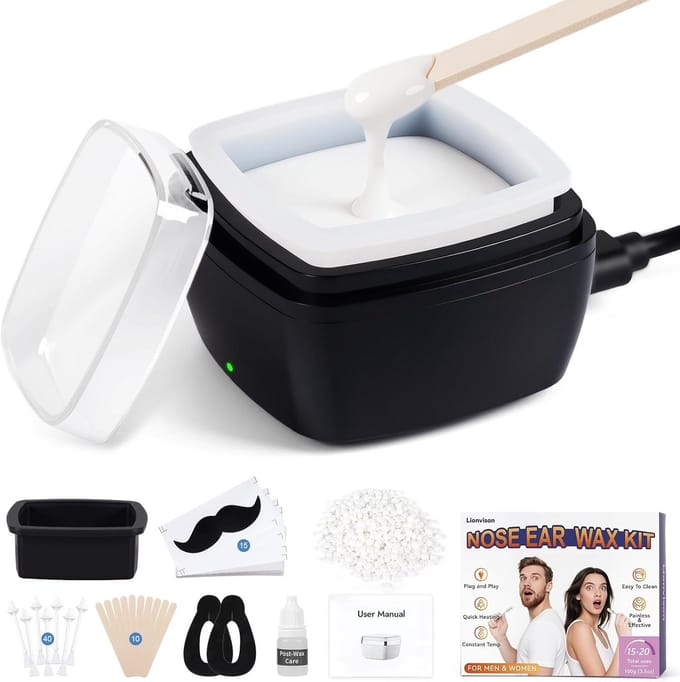 Waxverwarmer Set - Harsverwarmer - Ontharen Thuis - Draagbare Mini - 100g Wax - Wit