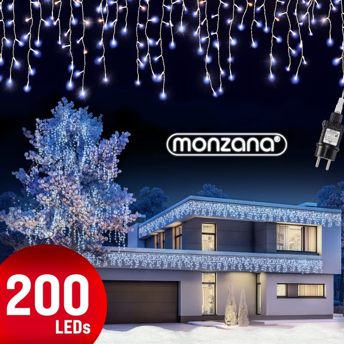 Kerstverlichting Lichtgordijn LED Kerst Koudwit 10m