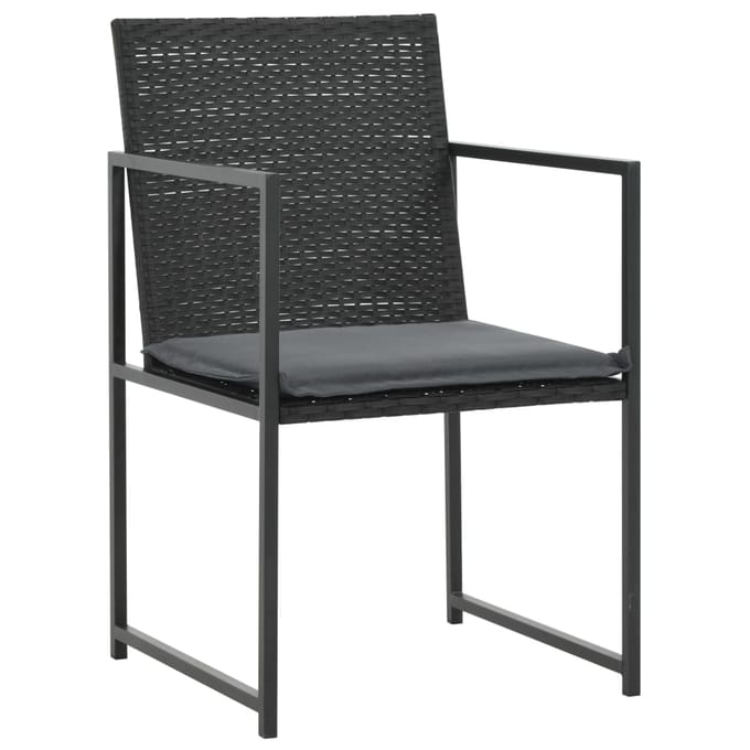 vidaXL - 7-delige - Tuinset - met - kussens - poly - rattan - zwart