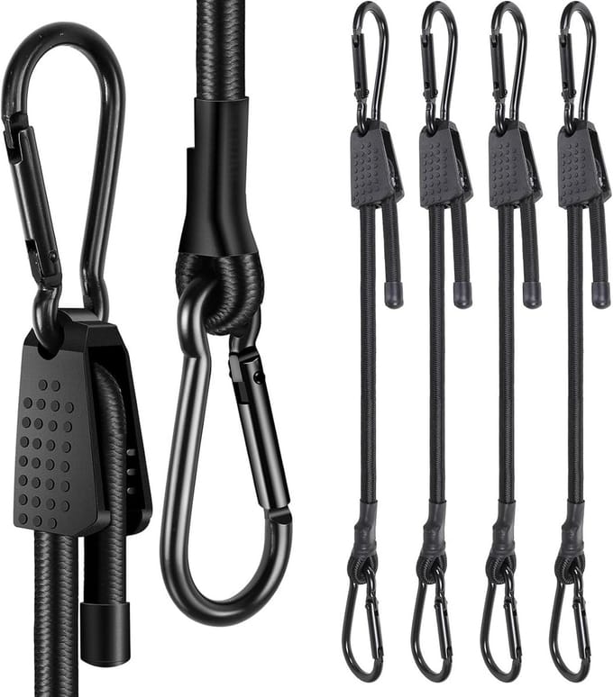 Spanrubber met haak - Expander banden - Bagage vastzetten - Verstelbare lengte - 100 cm - Zwart