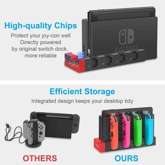 Jeux vidéo,Station de charge de contrôleur Joy Con pour Nintendo Switch,support de Station de charge pour console - Type For Joycon