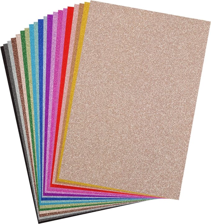 Florence Glitterpapier - Knutselpapier - A4 - Assortiment - 40 vellen - 250g