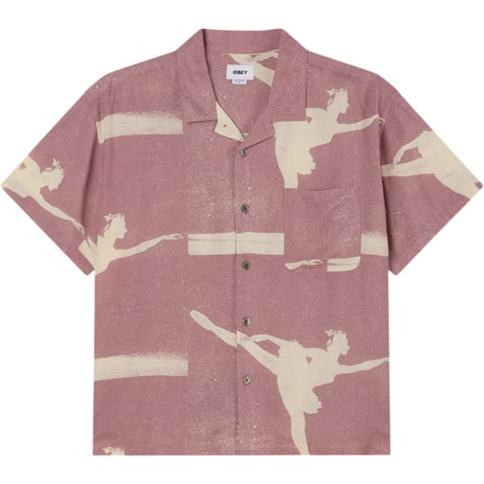 Obey Jacques cuban shirt korte mouwen - mauve multi