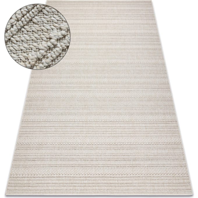 Kleden Rugsx Tapijt JERSEY 19233 crème - Lijnen, structureel, 80x150 cm