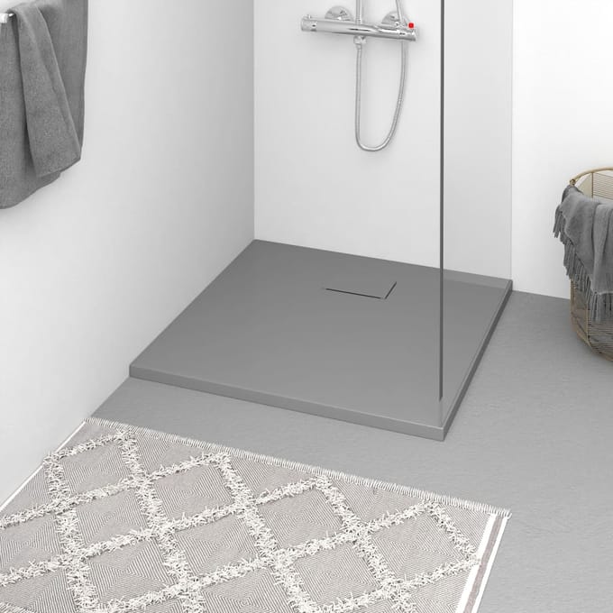 vidaXL - Douchebak - 90x90 - cm - SMC - grijs