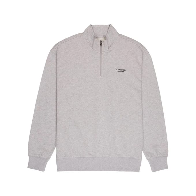 Element Co Emb Sweatshirt Met Halve Rits Grijs S Man