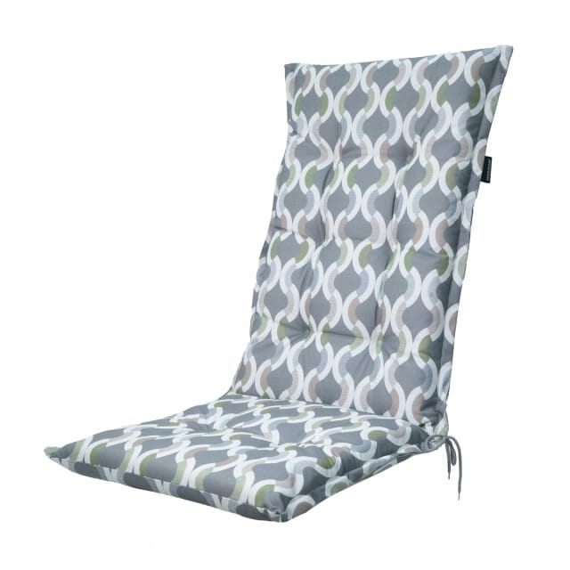 Madison - Tuinstoelkussen Hoge Rug Trivia grey - Ca. 123x50 cm - Set van 4