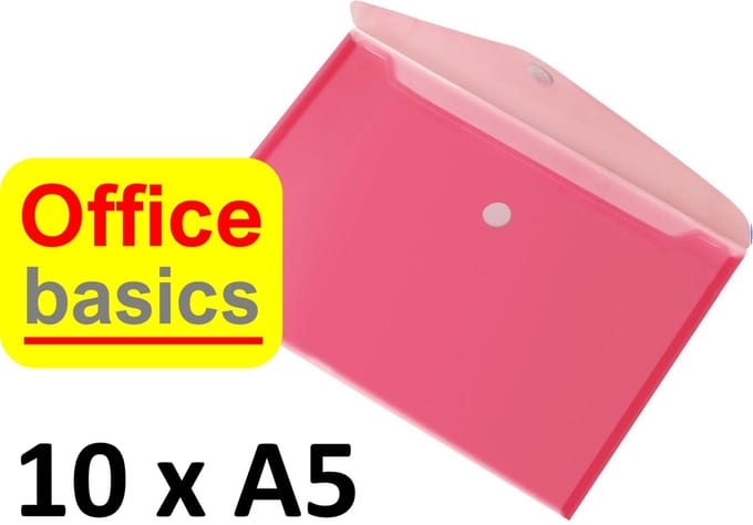 10 x Enveloptas Office Basics - A5 - dwars - rood
