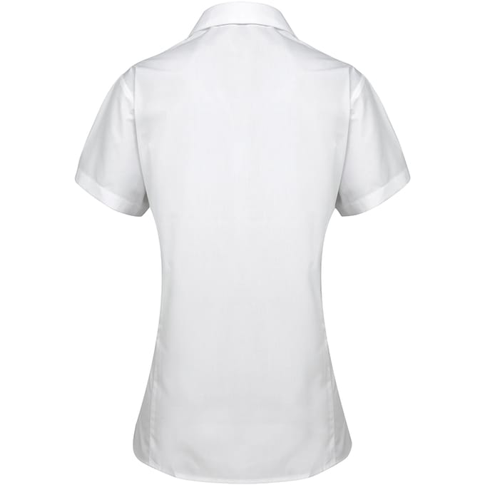 Premier Dames/dames Supreme Heavy Poplin Short Sleeve Work Shirt (Wit)