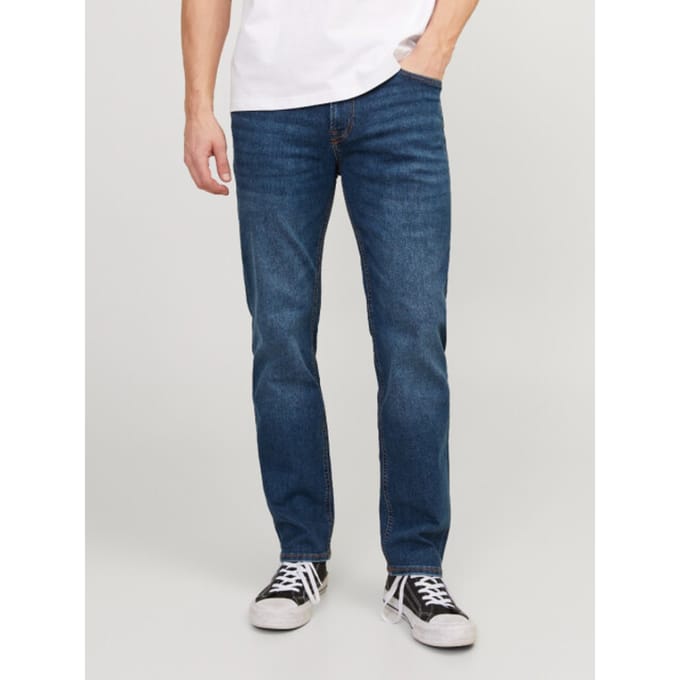 JACK & JONES Heren jeans, regular fit, normale taillehoogte (Blauw, 36/34)