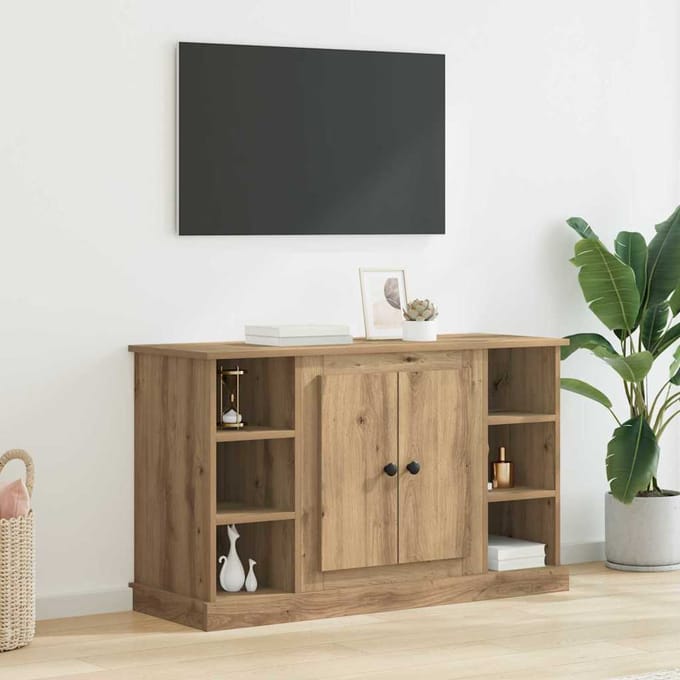 vidaXL Dressoir Artisan Eiken 100 x 35,5 x 60 cm Bewerkt hout