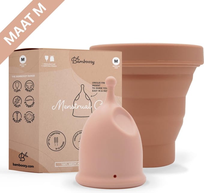 Bamboozy Set Menstruatiecup Maat M + Sterilisator - Herbruikbare Menstruatie Cup Period Zero Waste