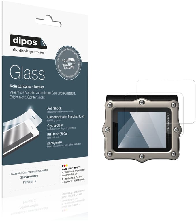 dipos – 2x Pantserfolie geschikt voor Shearwater Perdix 3 | 9H Screenprotector