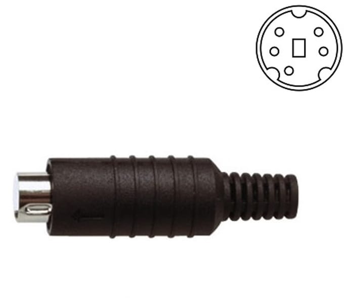 Mini DIN 5p connector mannelijk