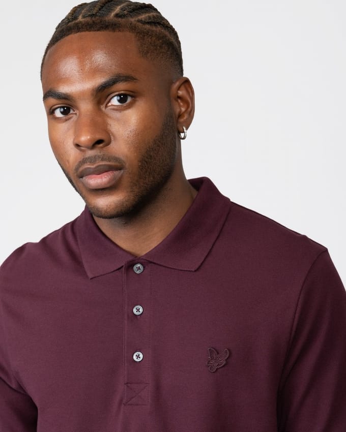 Lyle & Scott ton-sur-ton Eagle bordeaux poloshirt