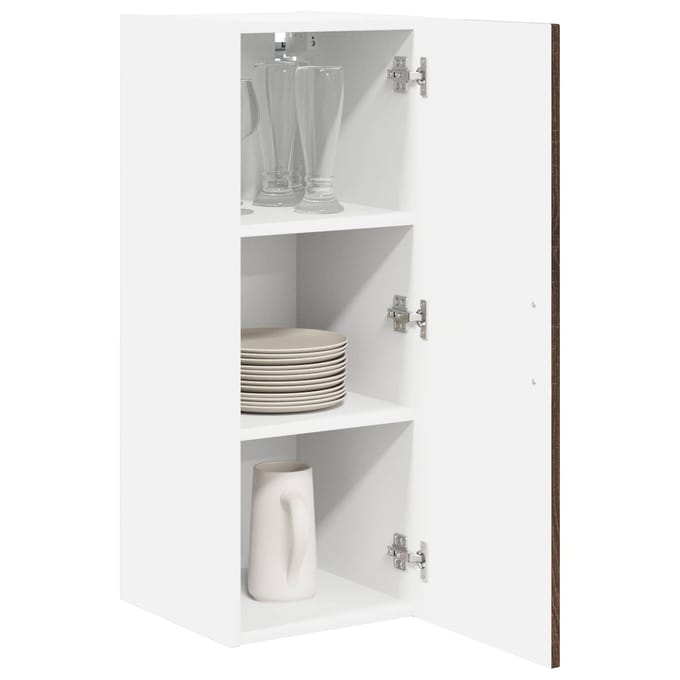 vidaXL Wandkast LUCCA 2 pcs Bruin eiken 30 x 31 x 80 cm Bewerkt hout