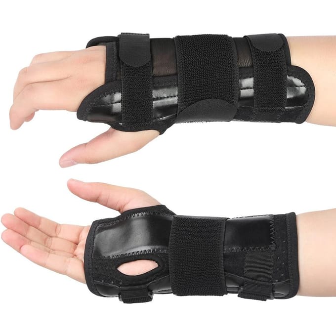 Polssteun Carpaal Tunnel met Verwijderbare Spalkstabilisator voor Tendinitis MuisHand Blessures wit