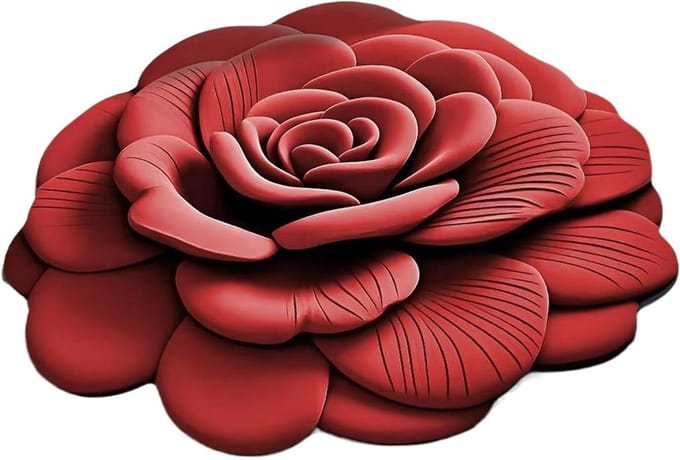 Badmat Antislip - Vloermat Douche - Badkamer Veiligheid - 3D Bloemendesign - 100x100cm - Grijs