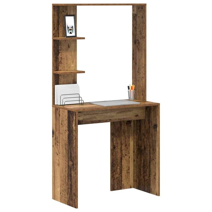 vidaXL - Bureau - Oud - Hout - Bewerkt - hout - 78,5 - x - 37 - x - 154,5 - cm