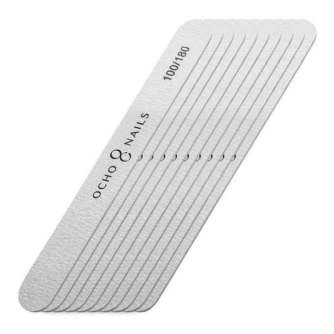 OCHO NAILS Classic – Nagelvijlen – Recht model – 100/180 grit – Smal ontwerp – Precisiewerk