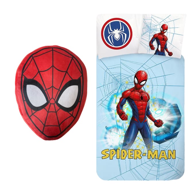 Spiderman slaapkamerset; dekbedovertrek en kussen