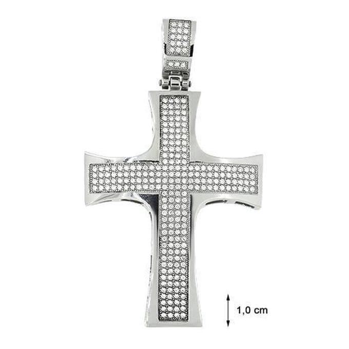 Blinx Jewels Stalen Hanger Kruis Steentjes Zirkonia