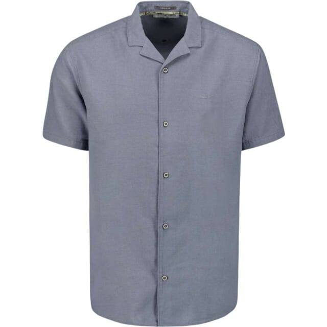 No Excess Shirt short sleeve revers collar so washed blue
