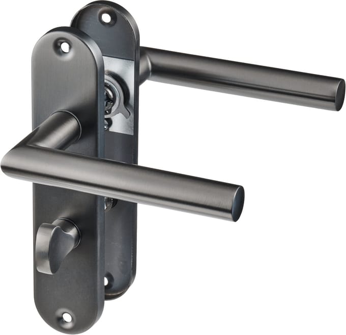 Silvano - WC-Slot Gun Metal - Kort Rond Schild