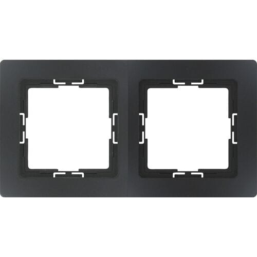 Kopp 2-voudig afdekraam - mat zwart - thermoplast - 150x83 mm