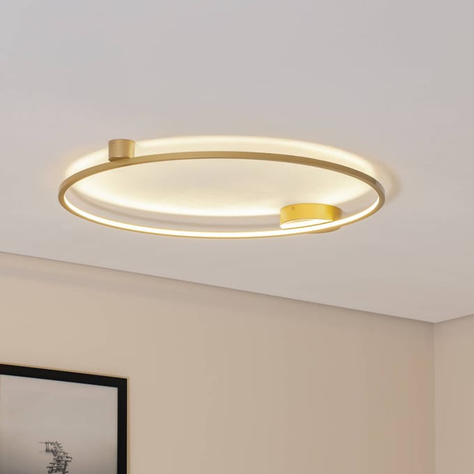 Milagro Lighting LED plafondlamp Saturno, goud, Ø 80 cm, metaal, 4.000 K