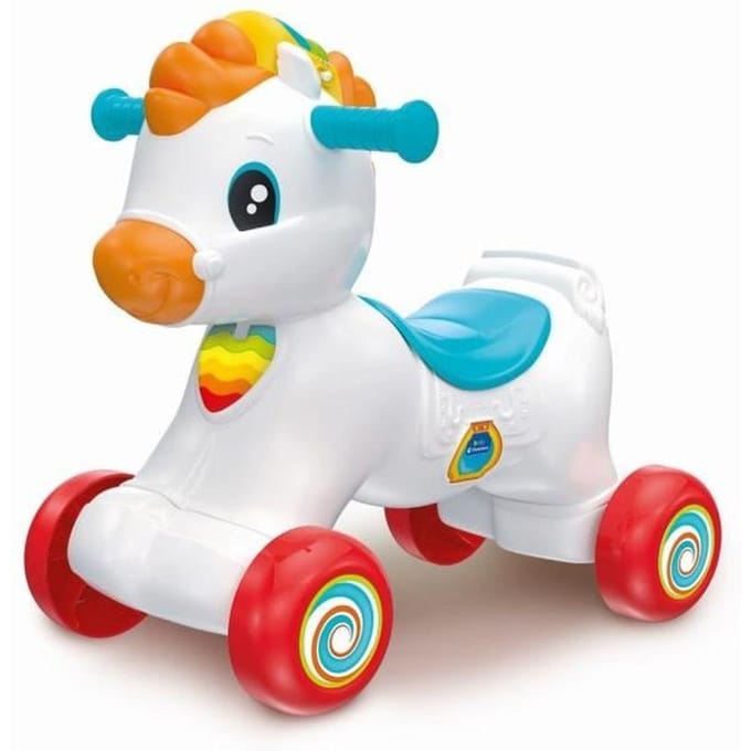 Clementoni - Cheval a bascule et a roues -Crinere avec boutons d'intercations - Des 1 an