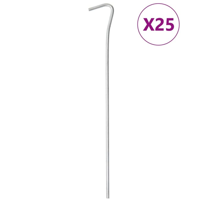 vidaXL - Tentharingen - 25 - st - Ø4 - mm - 23 - cm - gegalvaniseerd - staal
