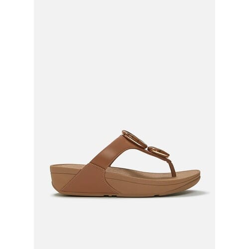 FitFlop Lulu Marbled-Stone Toe-Post Sandals BRUIN - Maat 36