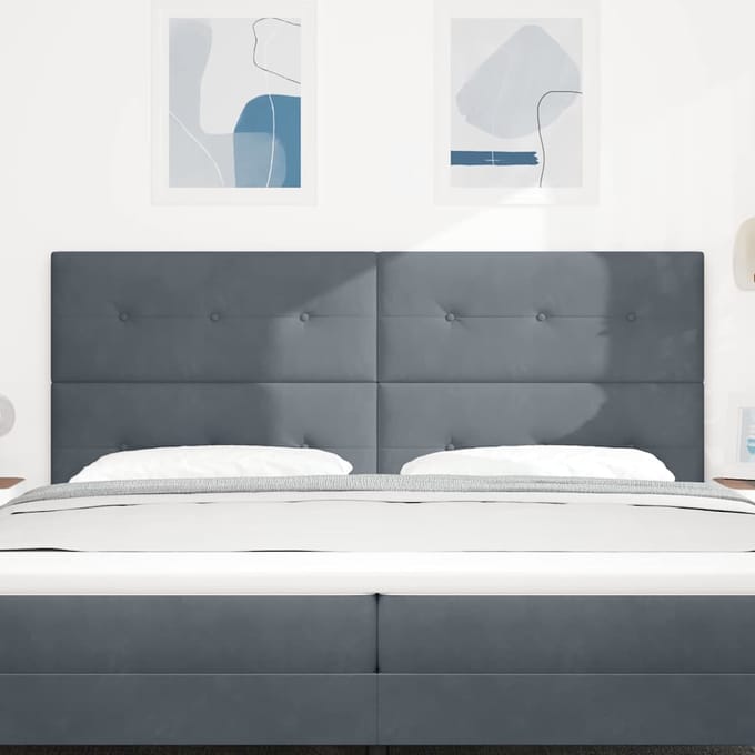 vidaXL - Hoofdbord - Donkergrijs - 200 - cm - Fluweel