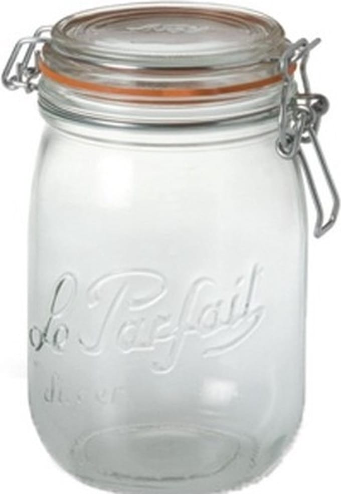 Le Parfait Voorraad/weckpot - 2x - glas - transparant - 14,5 x 8,5 cm - 750 ml