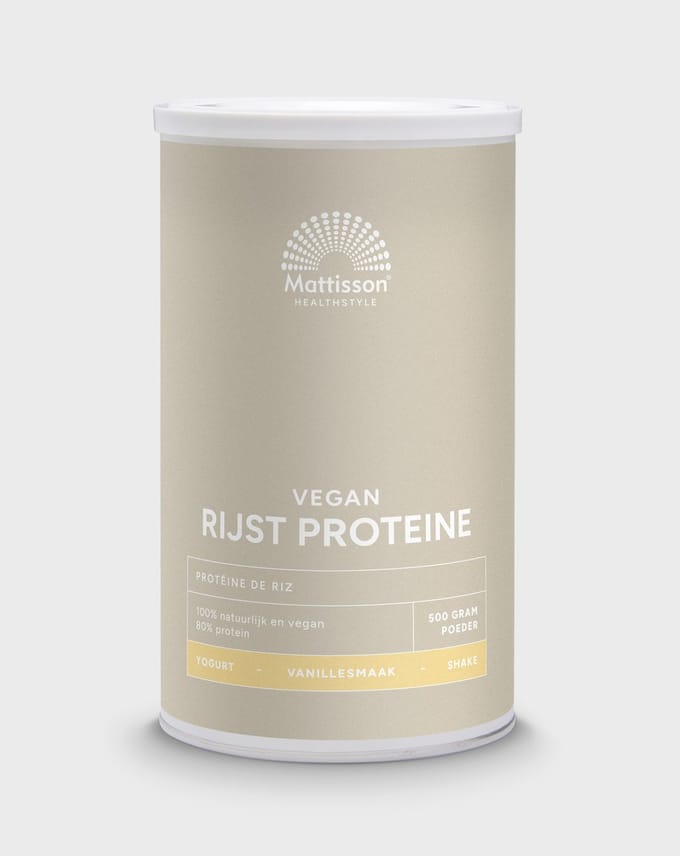 Mattisson - Rijst Proteïne Poeder - 80% Eiwit - Vegan Eiwitpoeder - Vanille Smaak - 500 Gram