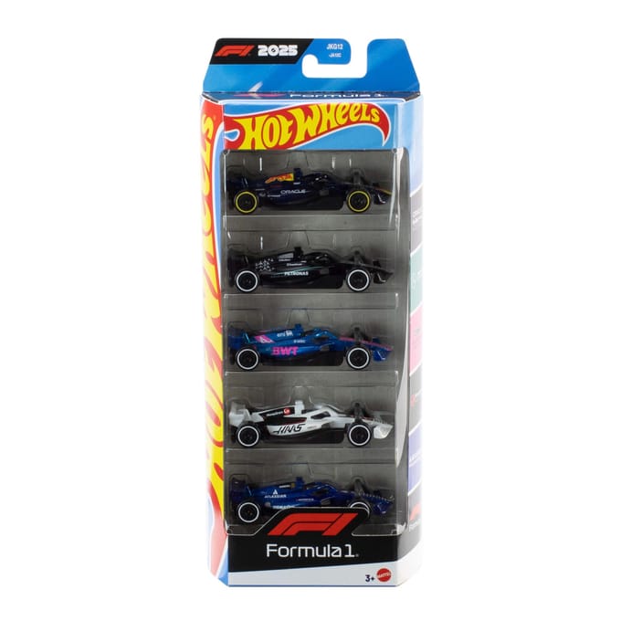 Hot Wheels Formula 1 - set van 5 metalen F1 speelgoedauto's