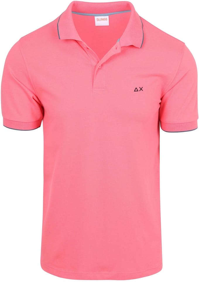 Sun68 Poloshirt Small Stripe Collar Roze - Maat M - Heren