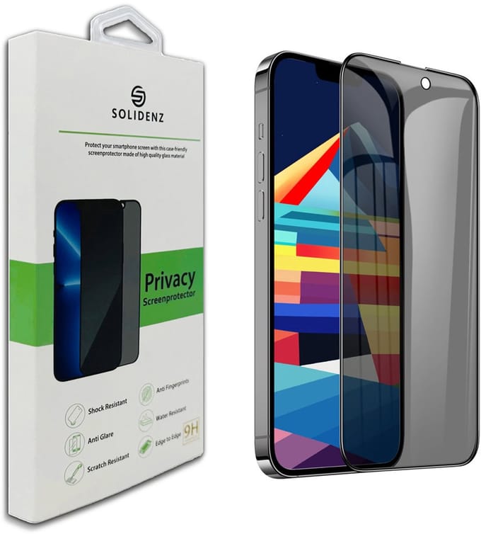 Solidenz Privacy Screenprotector - Geschikt voor Apple iPhone 16 Pro