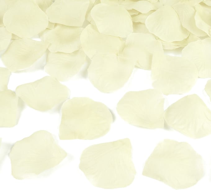 Rozenblaadjes snippers - creme wit - 500x stuks - Bruiloft decoratie - Feestartikelen