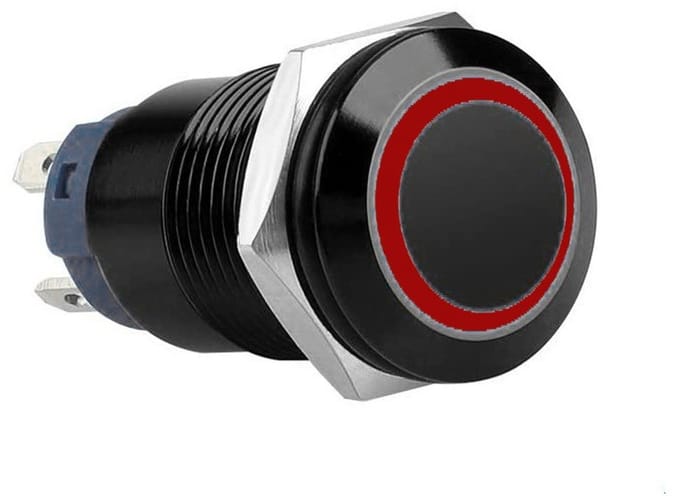 Drukschakelaar met bruine verlichting – 16 mm – 1NO1NC met socket