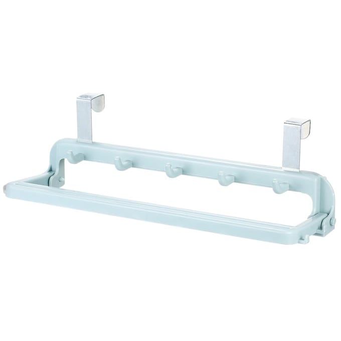 Opvouwbaar Opbergrek met 9-haaks Multifunctionele Deurhaak Ruimtebesparende Deurhanger white