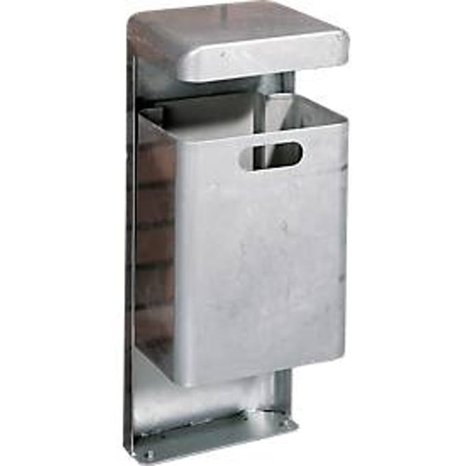 Staande afvalbak, 35 liter, L 340 x B 270 x H 830 mm,  gegalvaniseerd