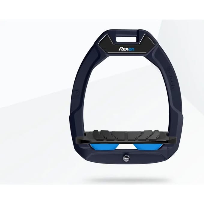 Veiligheidsbeugels voor paardrijden Schuin Grip Aluminium/Zwart/Blauw Flex-On Safe-On